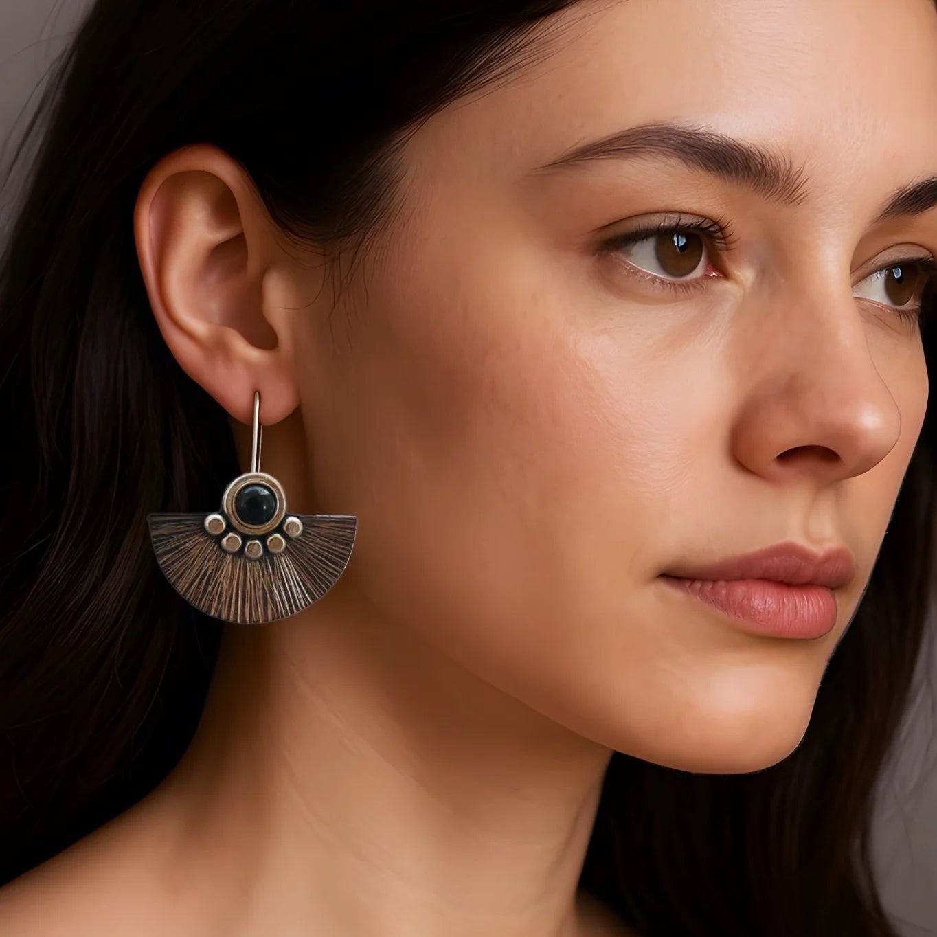Peridot Sterling Silver Fan Earrings.