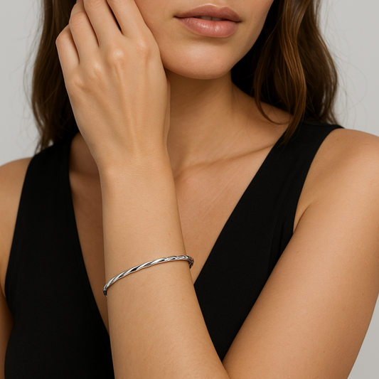 Twisted Sterling Silver Bangle