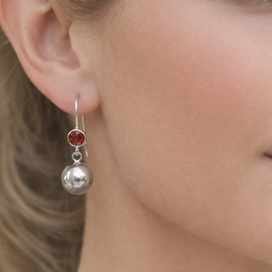 Sterling Silver Gemstone Dangle Earrings Amethyst Citrine Garnet Peridot