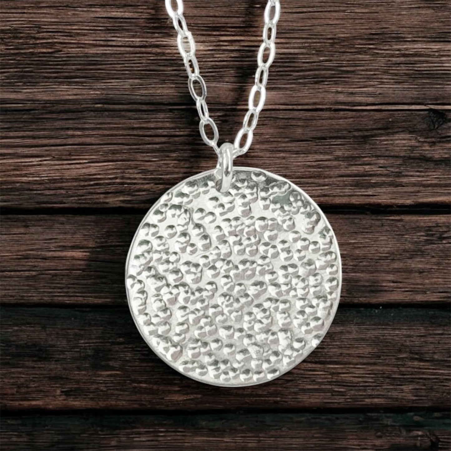 Hammered Sterling Silver Disc Necklace | Minimalist and Timeless