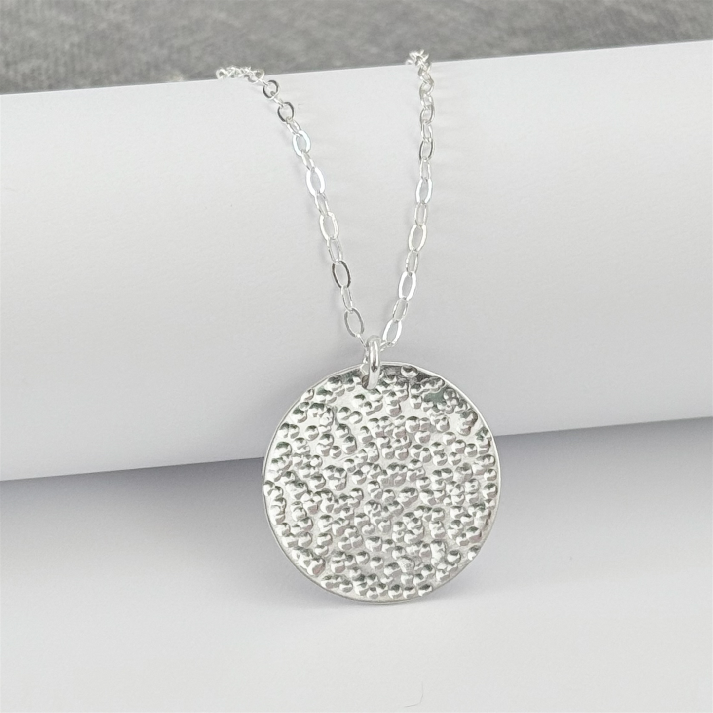 Hammered Sterling Silver Disc Necklace | Minimalist and Timeless