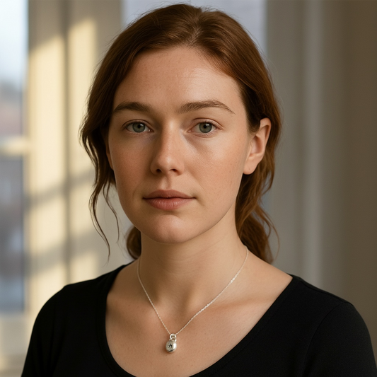 Pebble solid sterling silver personalised letter necklace.