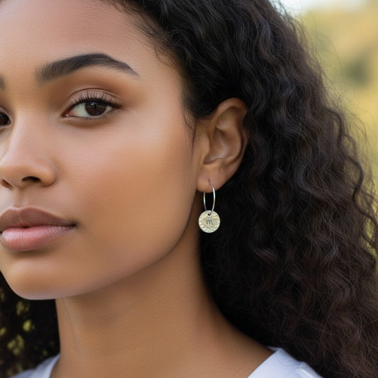 Personalised Sterling Silver Initial Hoop Earrings