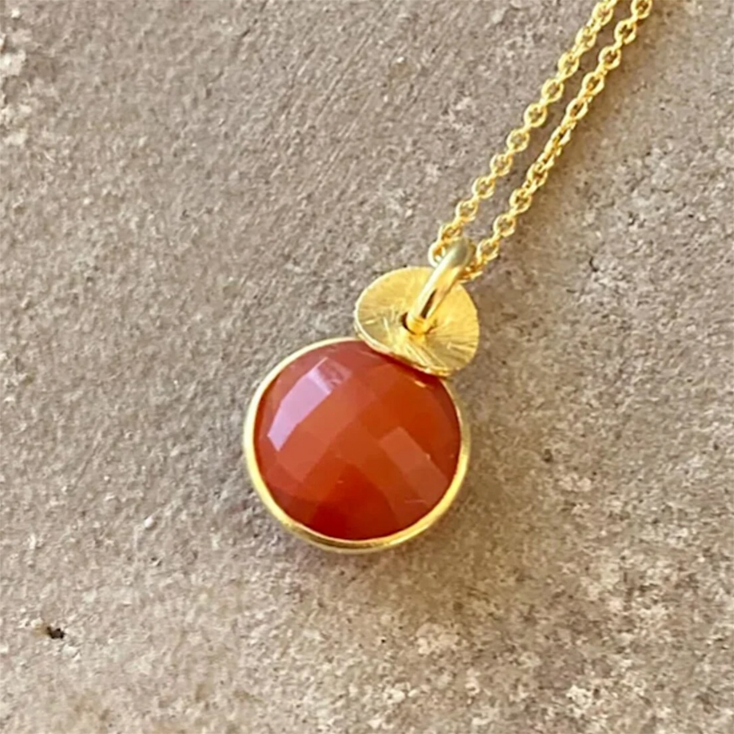 Carnelian & 24k Gold Vermeil Necklace