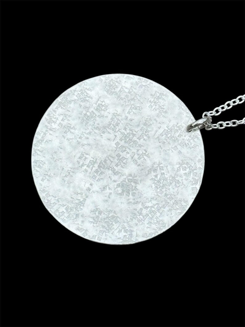 Large Hand-Hammered Sterling Silver Disc Necklace