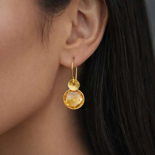 Citrine Gold Vermeil Drop Earrings