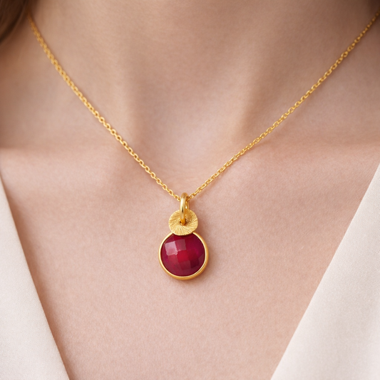 24k Gold Vermeil Ruby Necklace
