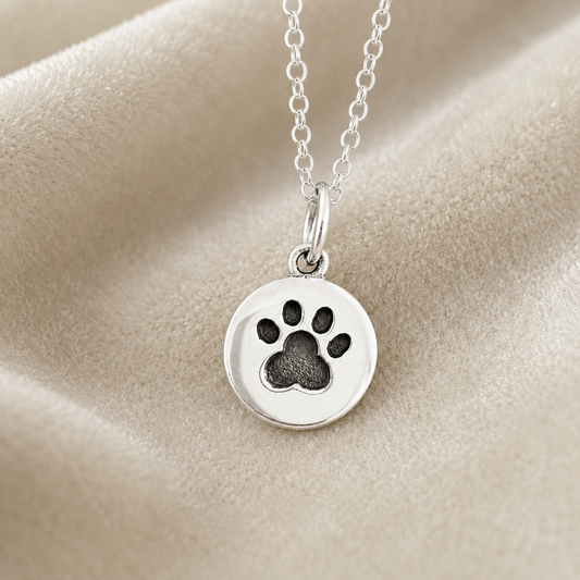 Sterling Silver Paw Print Necklace