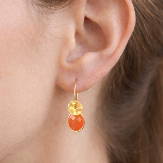24k gold vermeil and carnelian earrings.