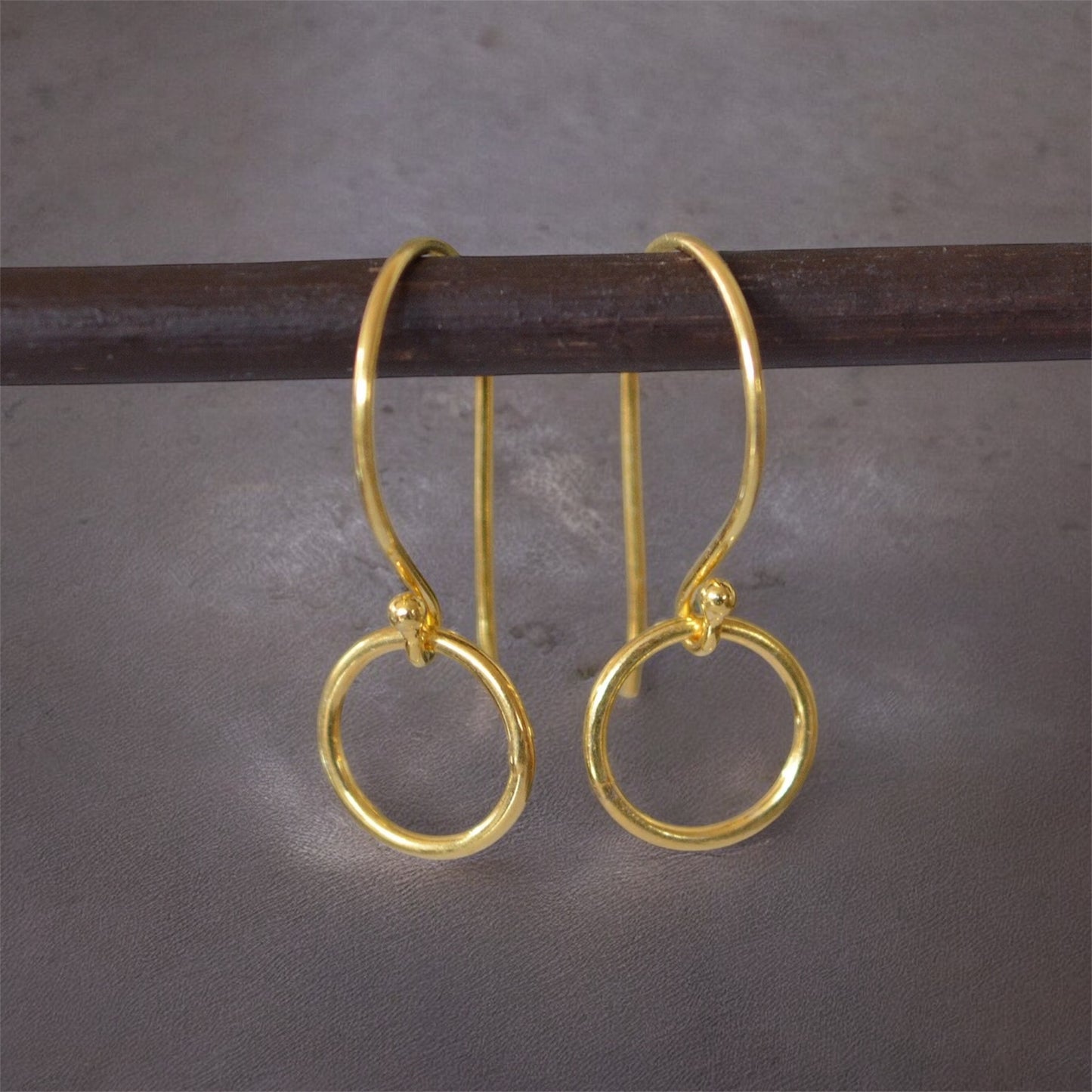 24k Gold Vermeil Circle Earrings.