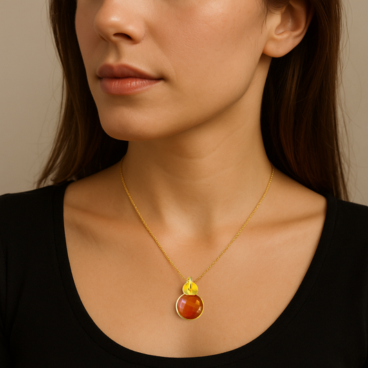 Carnelian & 24k Gold Vermeil Necklace