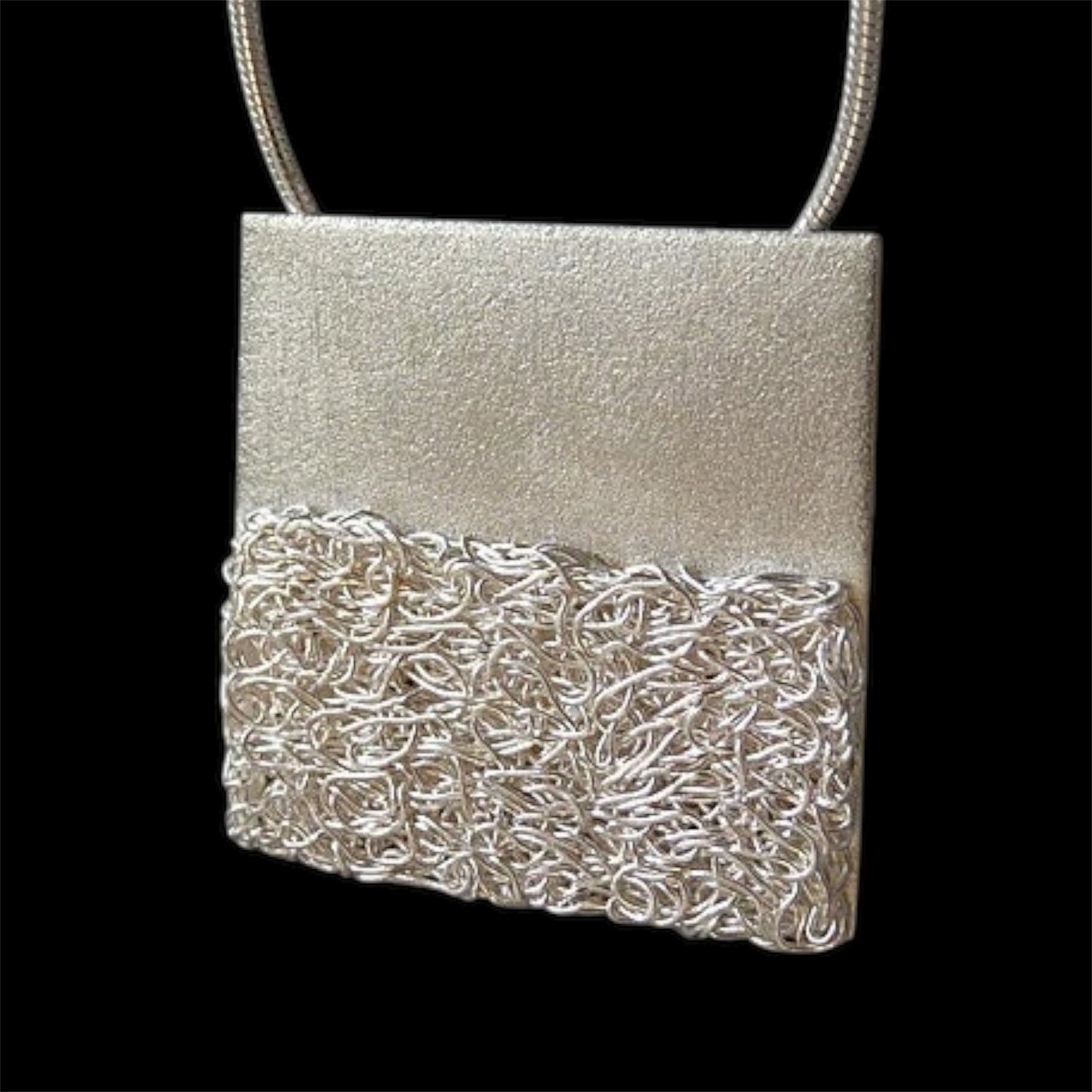 Sterling silver and fine silver contemporary necklace. MADE TO ORDER.