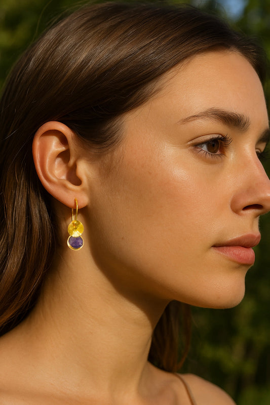 24k gold vermeil and amethyst earrings.