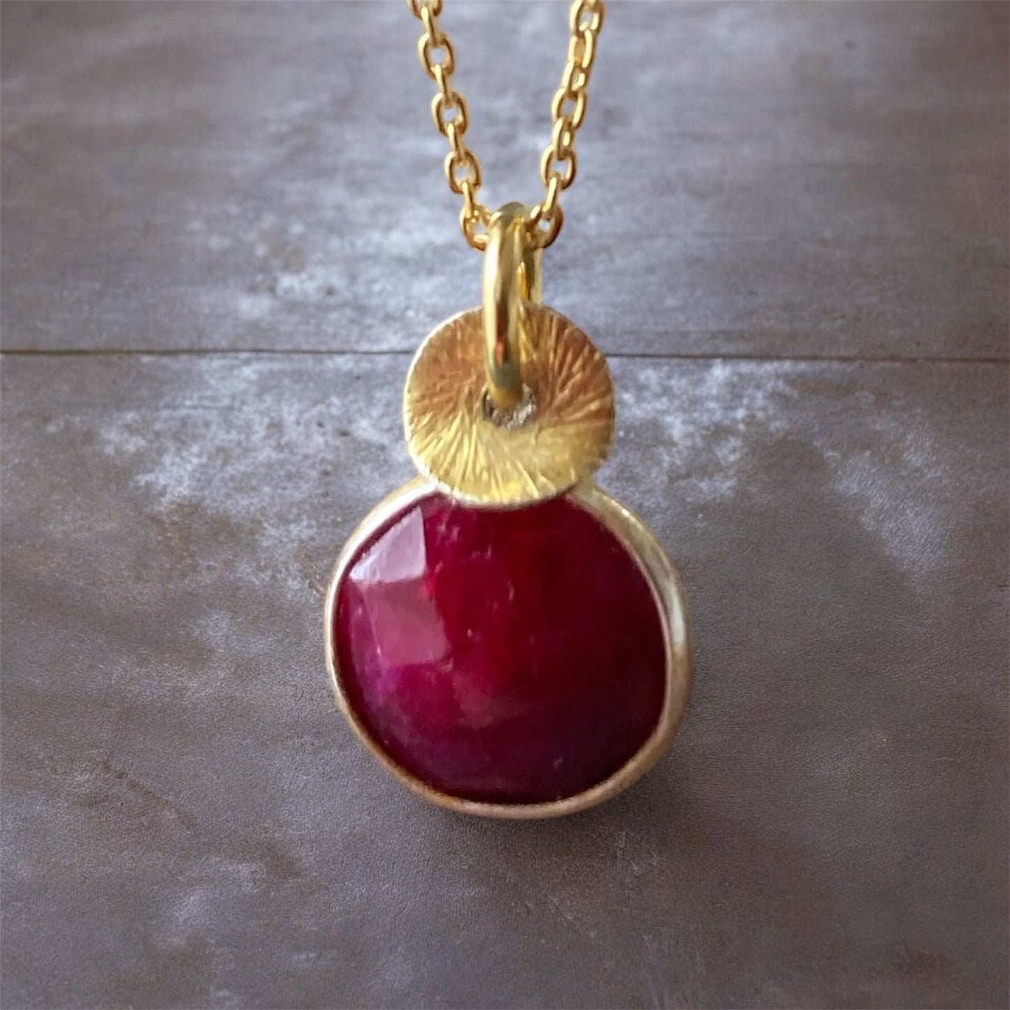 24k Gold Vermeil Ruby Necklace