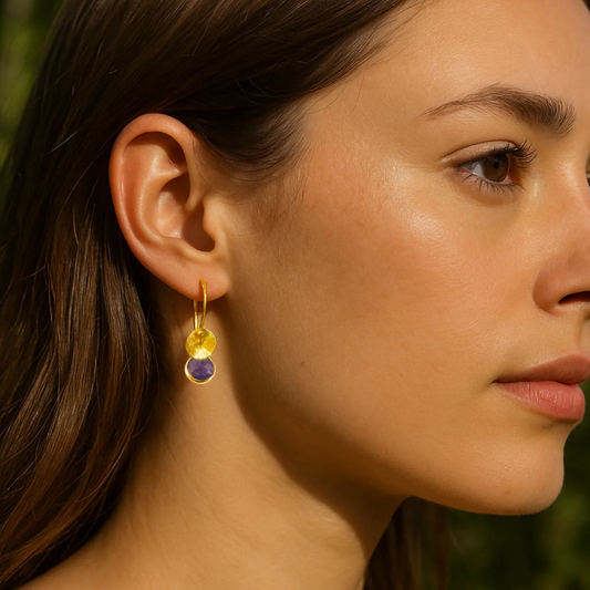 24k gold vermeil and amethyst earrings.