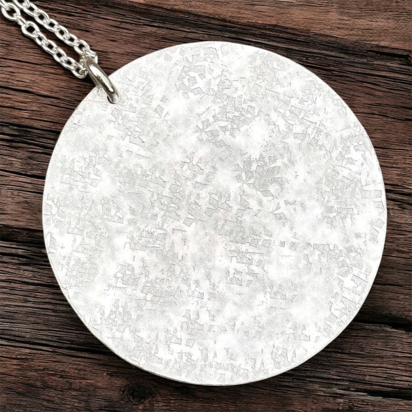 Large Hand-Hammered Sterling Silver Disc Necklace