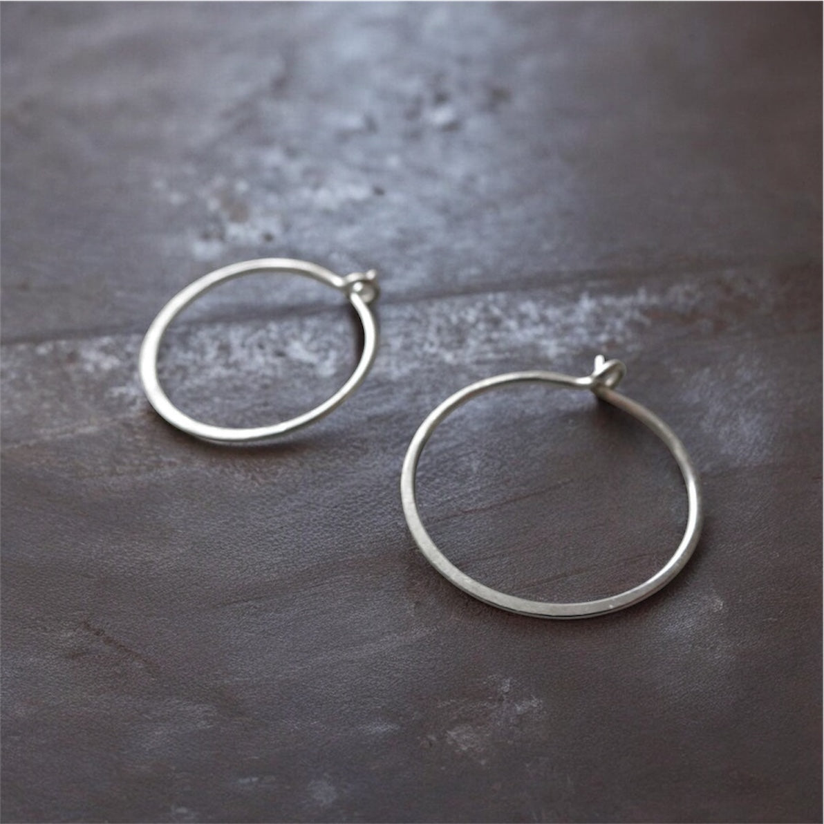 Minimalist sterling silver hoops