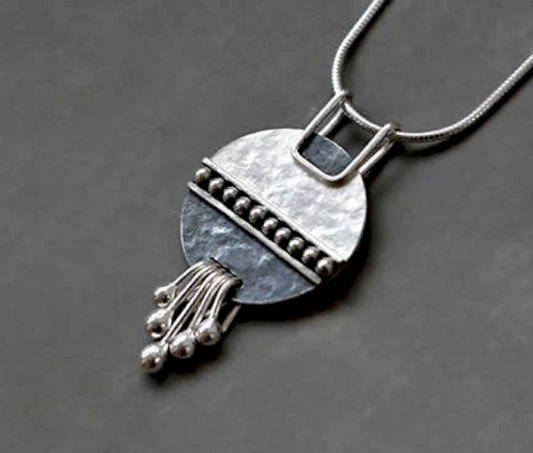 Sterling Silver Disc Necklace.