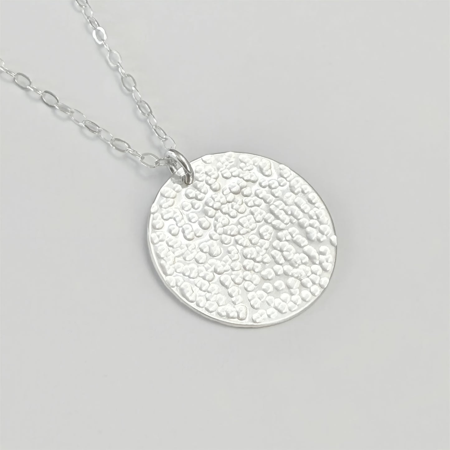 Hammered Sterling Silver Disc Necklace | Minimalist and Timeless