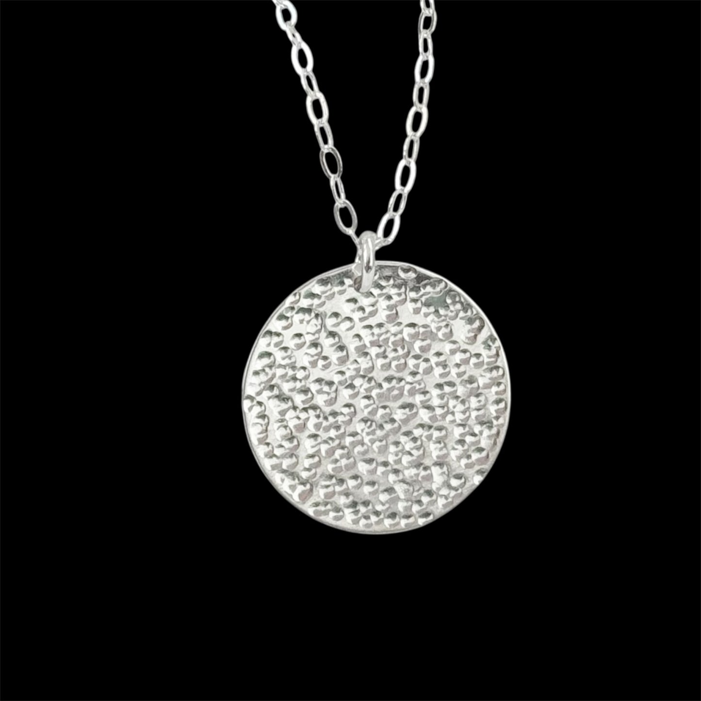 Hammered Sterling Silver Disc Necklace | Minimalist and Timeless