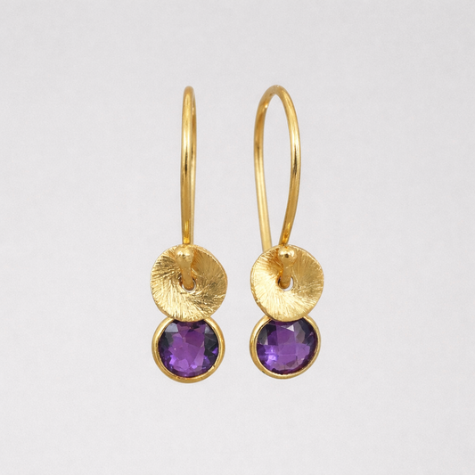 24k gold vermeil and amethyst earrings.