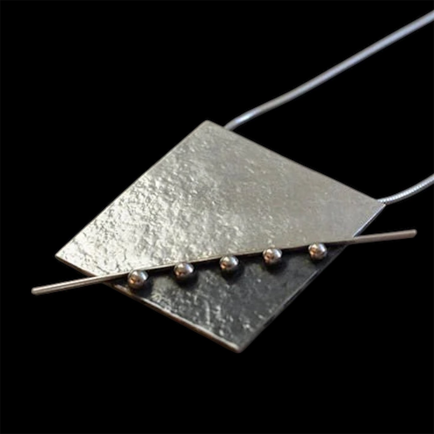 Sterling silver square pendant. MADE TO ORDER.