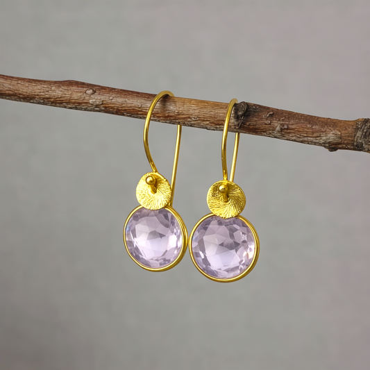 Lilac Amethyst Earrings in 24k Gold Vermeil