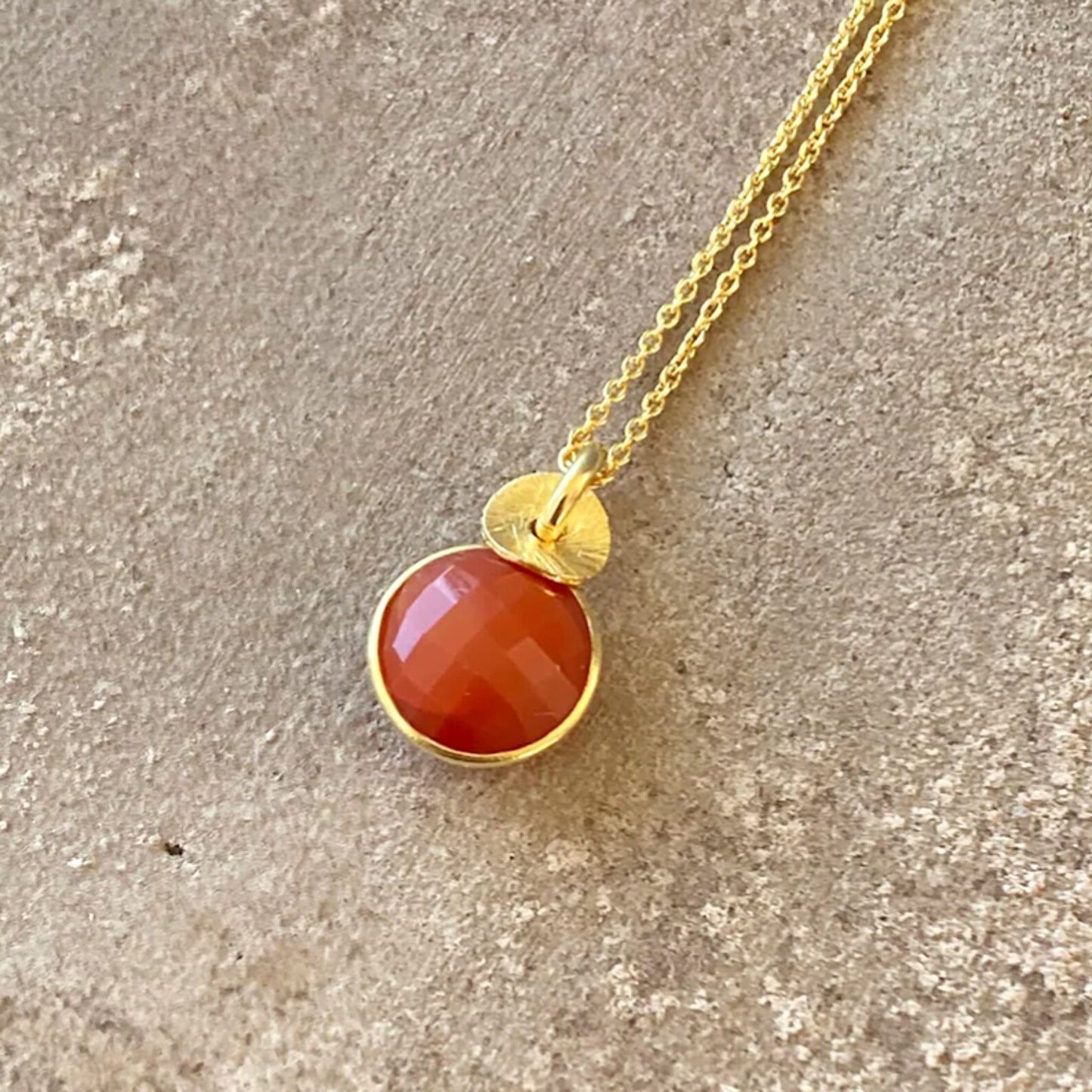 Carnelian & 24k Gold Vermeil Necklace