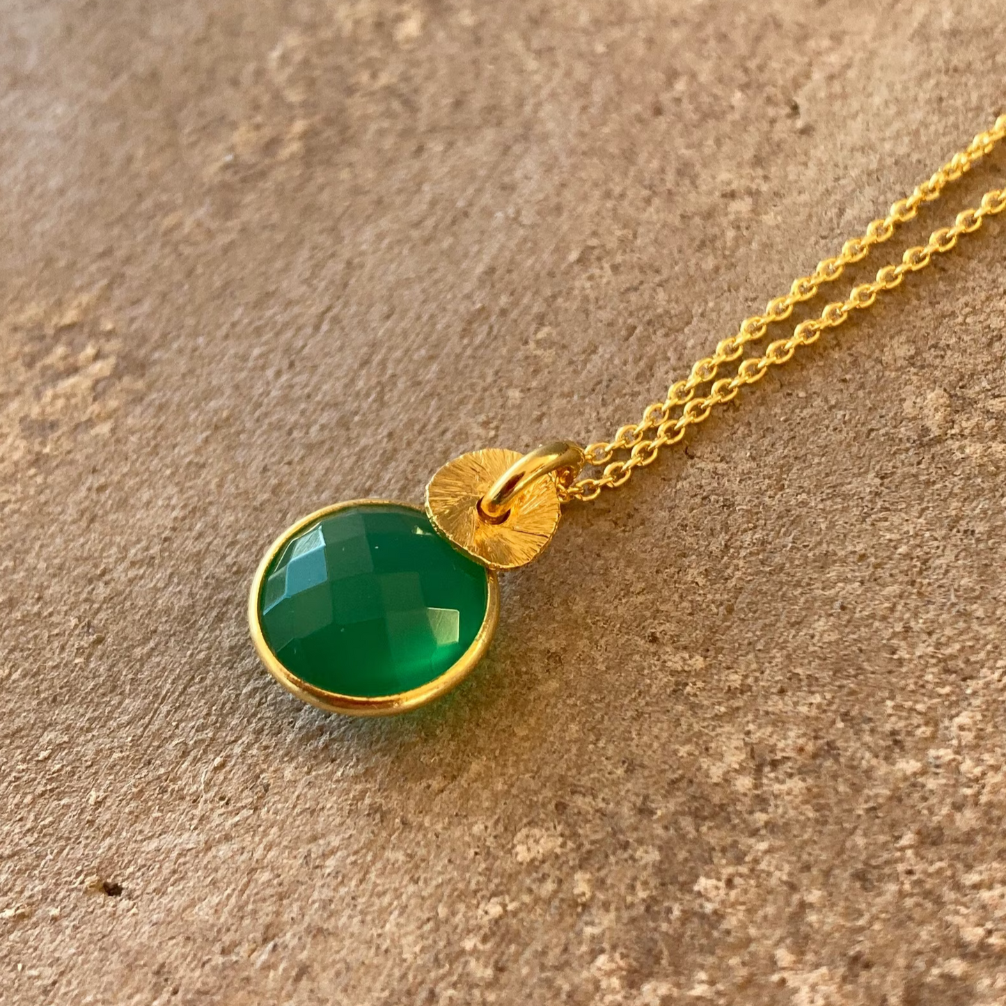 Green Onyx 24k Gold Vermeil Necklace