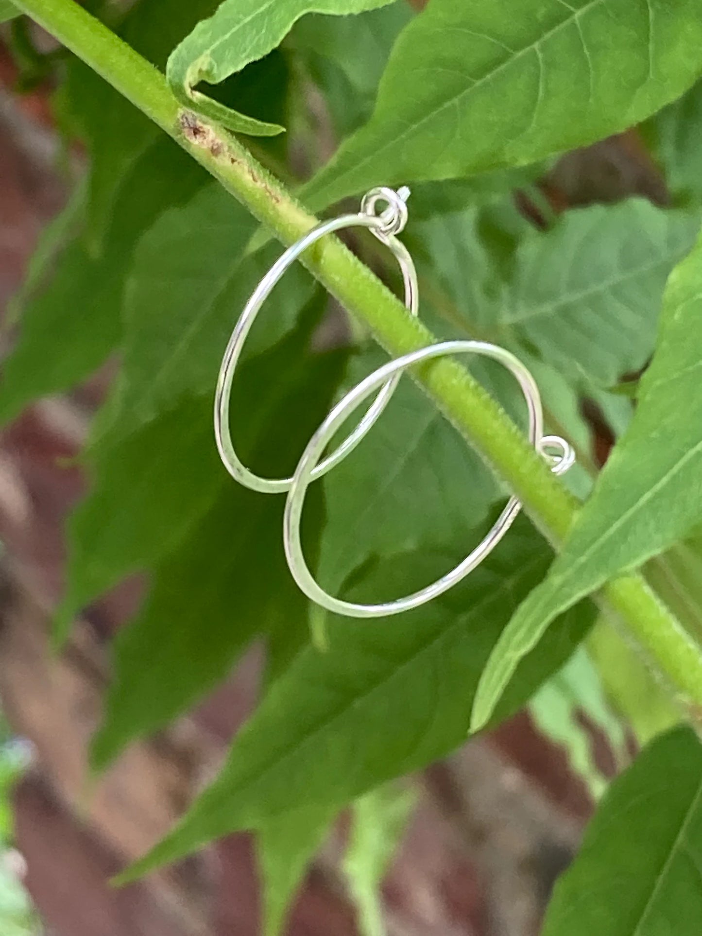Minimalist sterling silver hoops