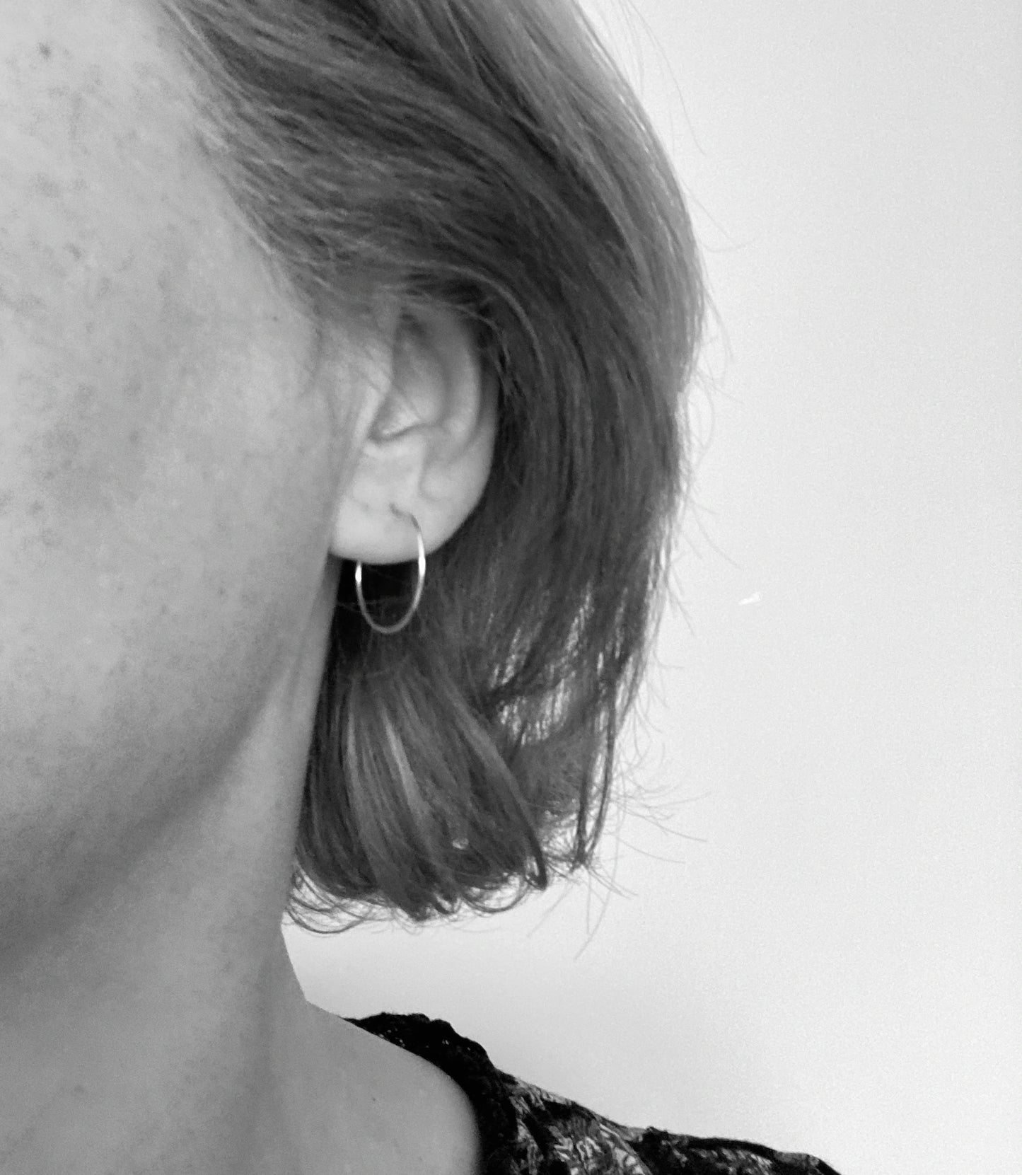 Minimalist sterling silver hoops