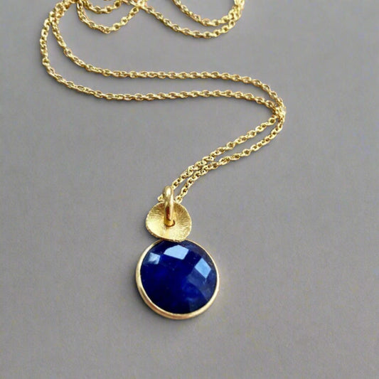 sapphire 24k gold vermeil necklace