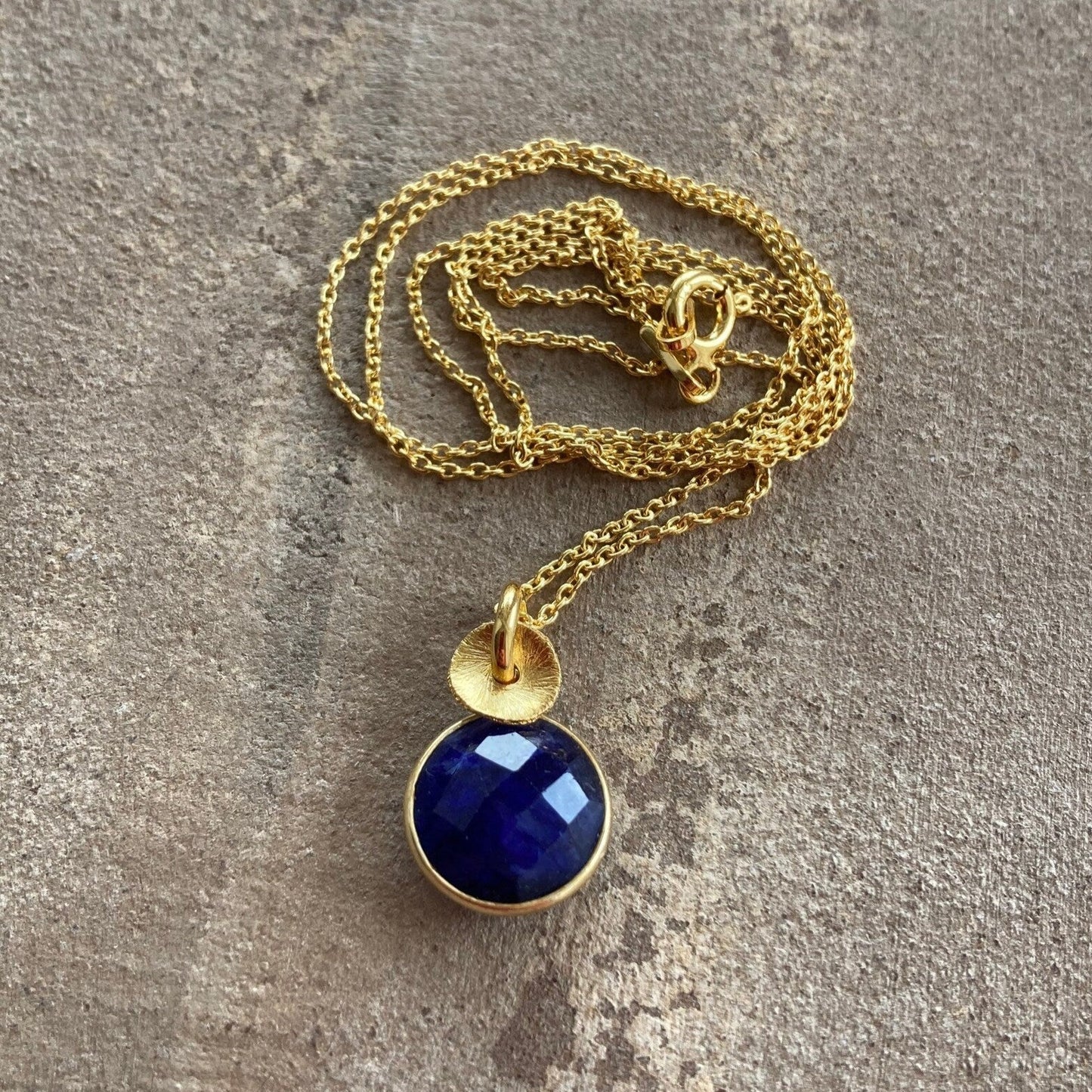 Sapphire & 24k Gold Vermeil Necklace
