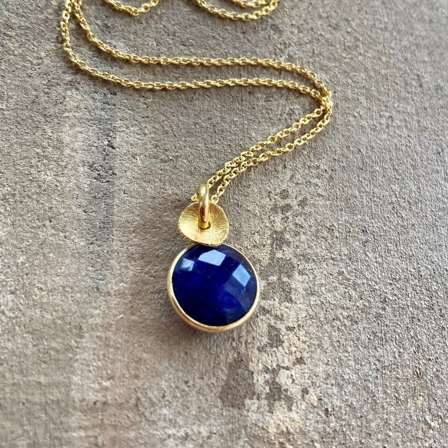 Sapphire & 24k Gold Vermeil Necklace