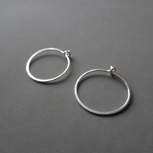 Minimalist sterling silver hoops
