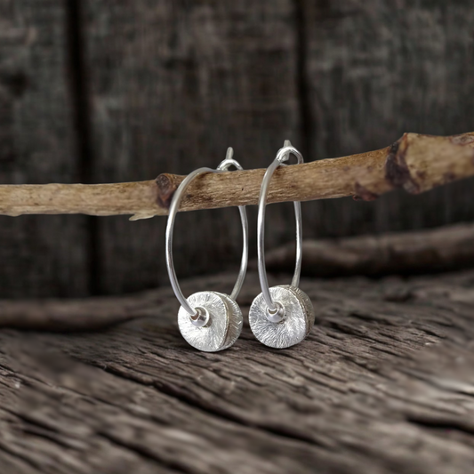 Sterling Silver Hoop Earrings.