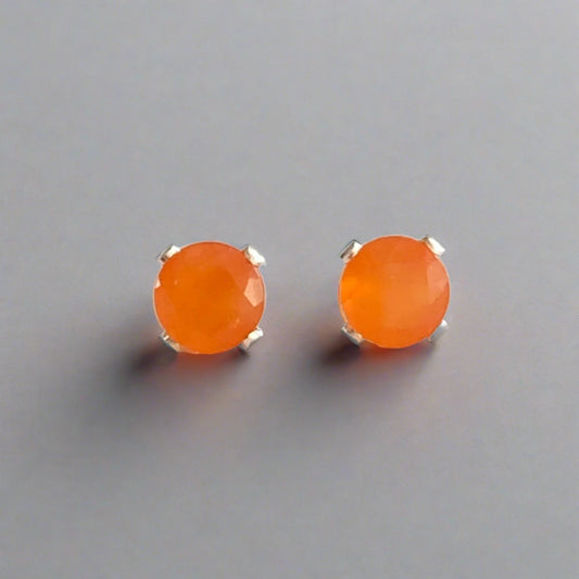 sterling silver carnelian stud earrings