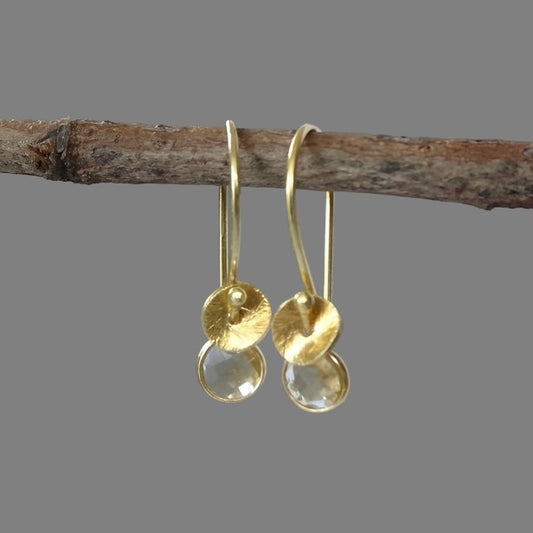 Citrine 24k gold vermeil earrings