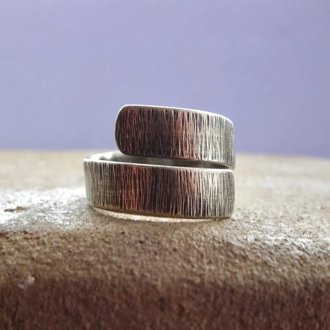 Oxidised sterling silver adjustable ring