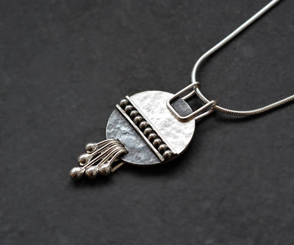 Sterling Silver Disc Necklace.