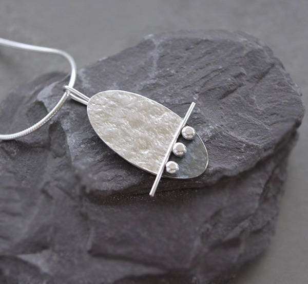 Sterling silver oval necklace. Made to order.