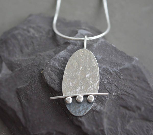 Sterling silver oval necklace. Made to order.