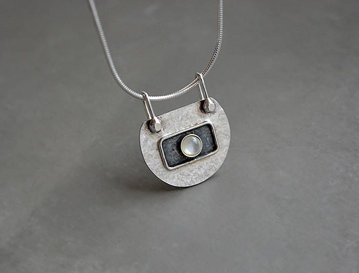 Mother of Pearl sterling silver necklace.
