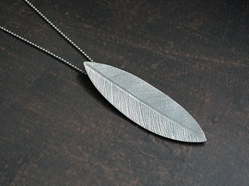 Sterling silver leaf necklace. MADE TO ORDER.