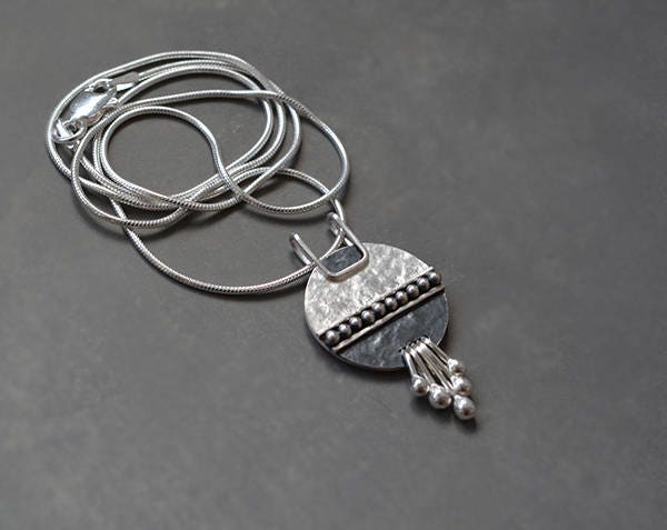 Sterling Silver Disc Necklace.