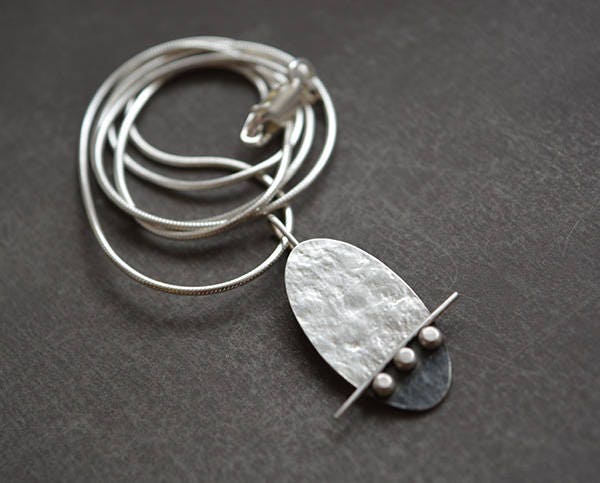Sterling silver oval necklace. Made to order.