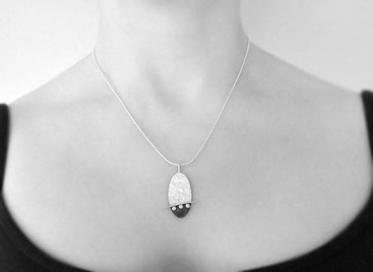 Sterling silver oval necklace. Made to order.