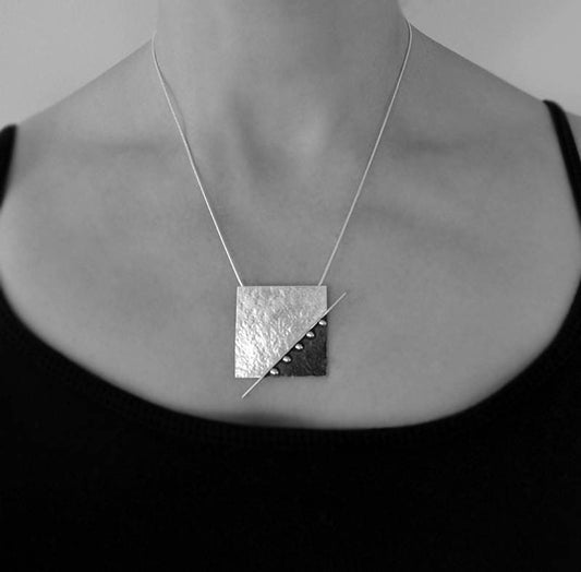 Sterling silver square pendant. MADE TO ORDER.