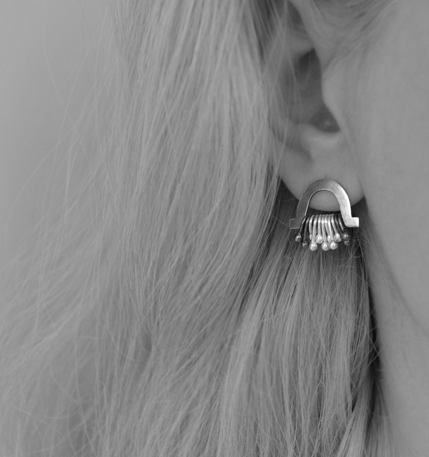 Sterling silver stud earrings. Oxidised silver. MADE TO ORDER.