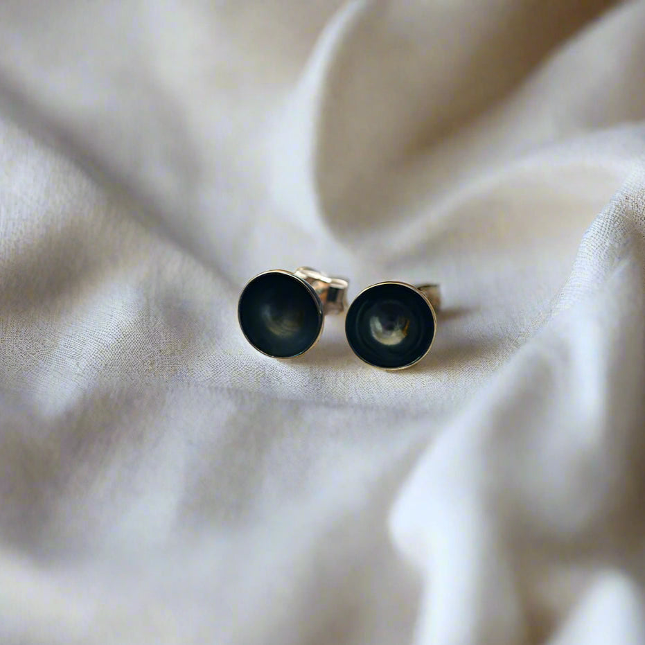 Sterling Silver Bowl Stud Earrings